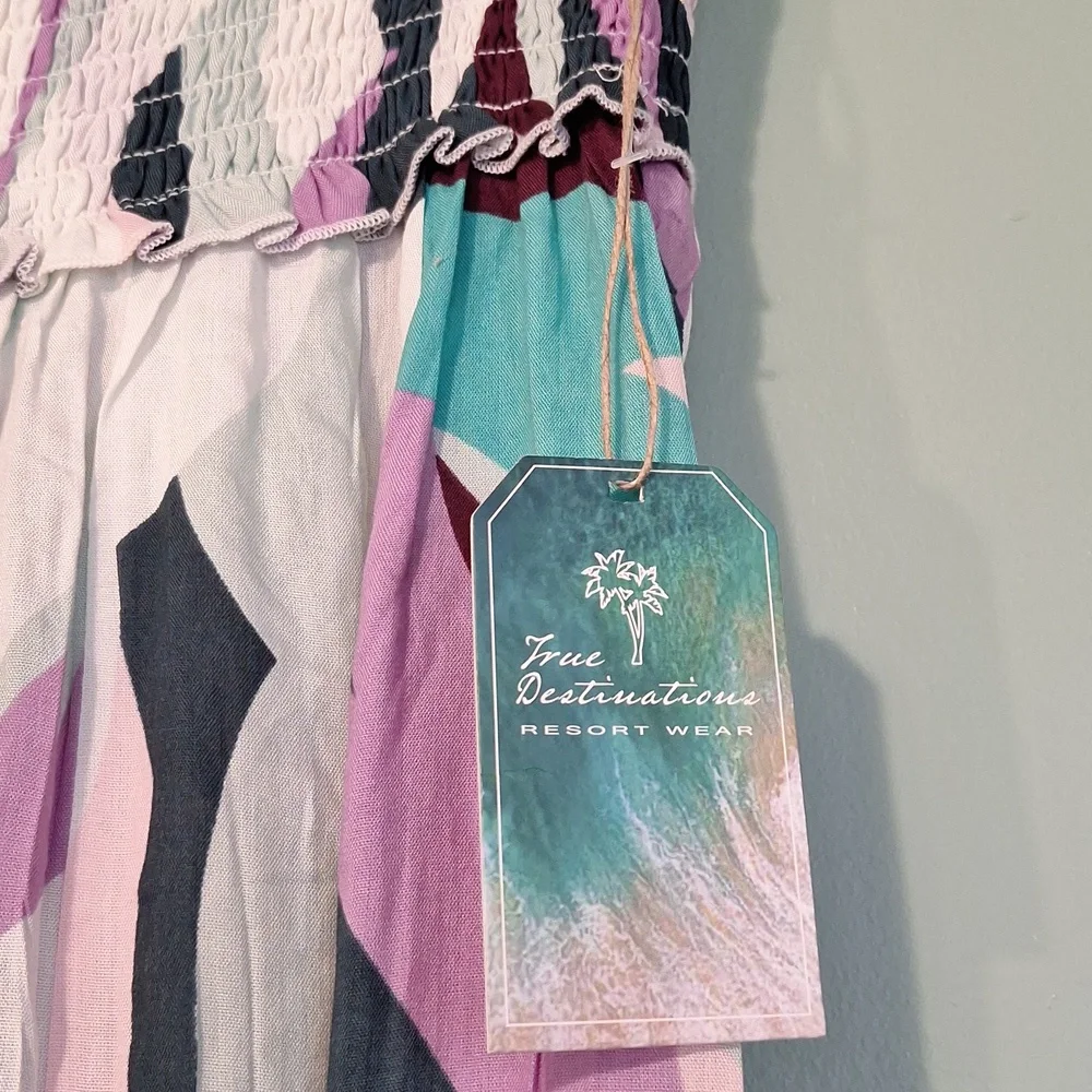 Nwt Free Destinations Purple And Blue Flowy Summer Beach Pant Size Large - Picture 5 of 8